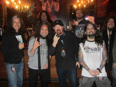 The Ultimate Fan: Brad Stevens with members of Metal Allegiance. (PHOTO BY J. KENNEY)